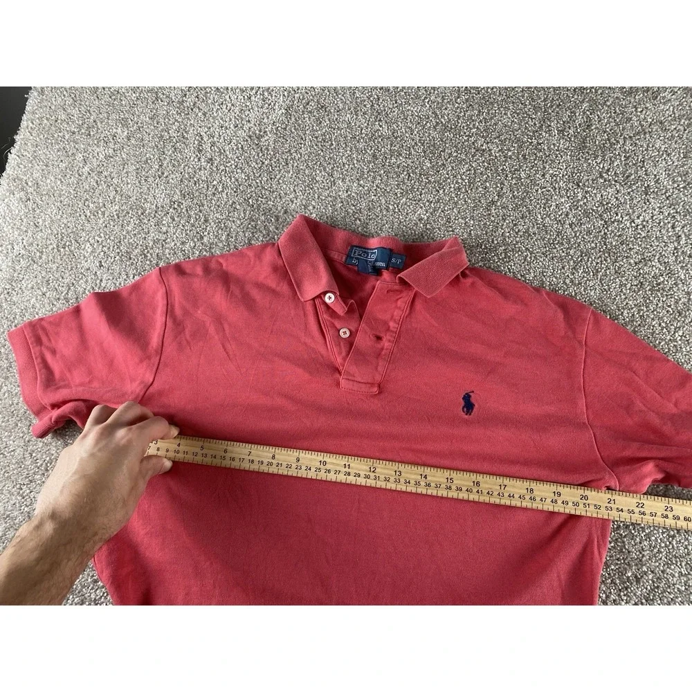 Polo Ralph Lauren Soft Touch Light Red Polo Shirt Mens S Blue Pony Preppy Work